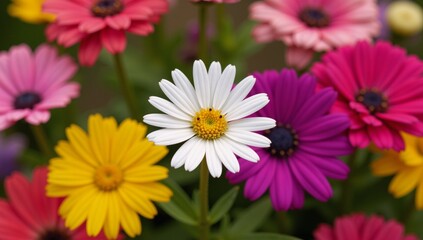 Obraz premium Blooming wildflower garden with vibrant colors