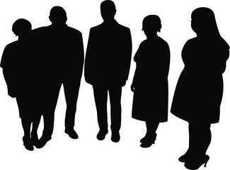 people waiting, body silhouette vector