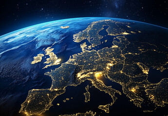 L'Europa vista dal satellite.