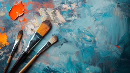 Fototapeta premium paints and brush