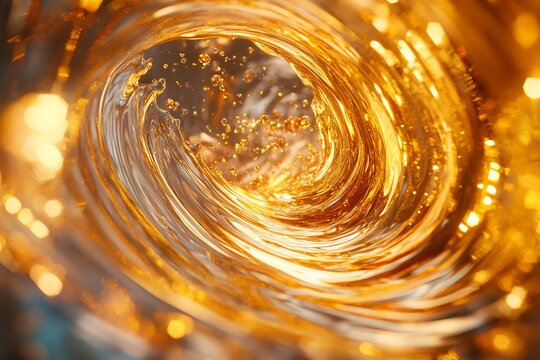 Fond d'&eacute;cran tourbillon dor&eacute; scintillant avec effet vortex

