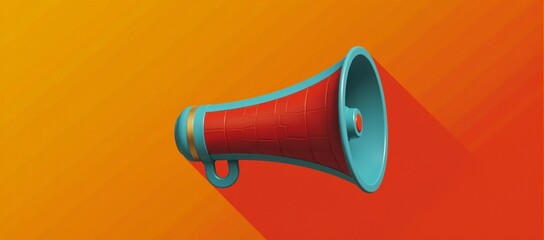 Vibrant megaphone icon ideal for marketing announcements and social media designs