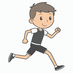 Child  Playing Game Outline Vector Illustration | Minimalist Line Art on White Background