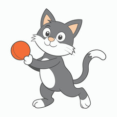 Child  Playing Game Outline Vector Illustration | Minimalist Line Art on White Background