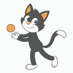 Child  Playing Game Outline Vector Illustration | Minimalist Line Art on White Background