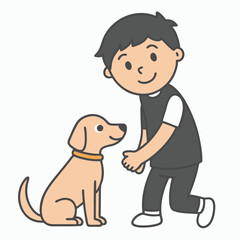 Child  Playing Game Outline Vector Illustration | Minimalist Line Art on White Background