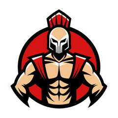 Spartan Warrior Fitness Logo Muscular Mascot Design for Workout, Gym, and Fitness Brands