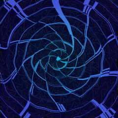 abstract blue spiral on a dark background,