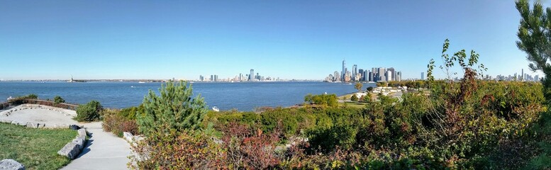 New York's skyline from Governors Island in Fall - October 2024