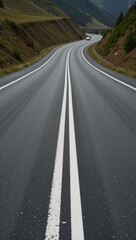 Naklejka premium A roadway defined by painted white lines
