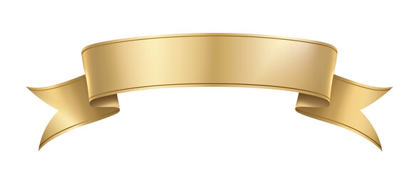 illustration of isolated grunge gold ribbon bow banner