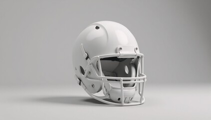 Fototapeta premium 3D rendering of an American football mask with a white helmet isolated against a grey mock-up background