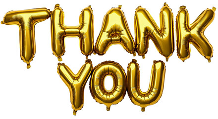 Thank you golden balloon isolated, congratulation for celebration milestone, subscriber appreciation post, follower recognition on social media, design banner thanks audience, transparent background