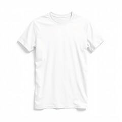 A plain white t-shirt laid flat on a clean background, showcasing its simplicity and versatility for various styling options