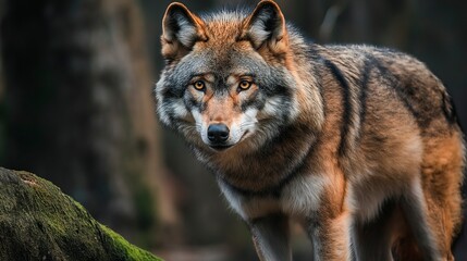 Fototapeta premium wolf in winter in the forest