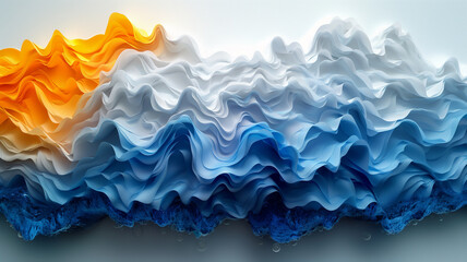 Obraz premium Blue background. 3d rendering. Wave. Abstract 3D Background, flowing texture. Nice waves. Dynamic Flowing backdrop.