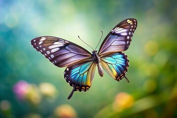 Fototapeta premium Butterfly flying, close shot wallpaper. 