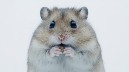 Adorable close-up of a surprised hamster with wide eyes - perfect for pet lovers and animal themed designs