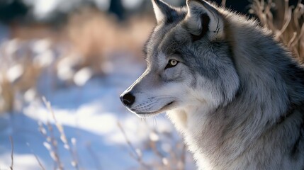 Obraz premium wolf in winter in the forest