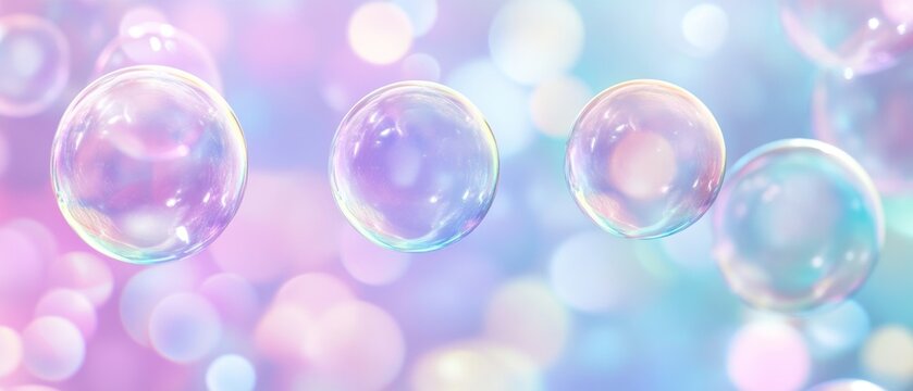 A series of colorful bubbles floating in the air