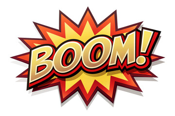 Fototapeta premium Boom sticker isolated on white. 