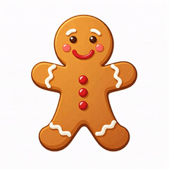 Obraz premium cute gingerbread man cartoon illustration for christmas holiday decorations