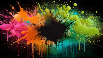Chromatic Explosion A central point of bright white light surrounded by splashes of deep reds, blues, and yellows. 
