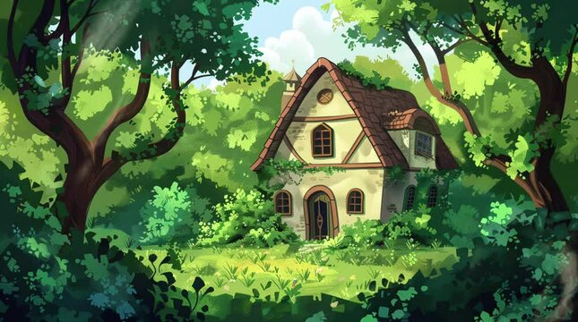 Whimsical fantasy house surrounded by the vibrant greenery of a jungle, showcasing the beauty of nature and adventure
Seamless looping 4k time-lapse virtual video animation Generated AI