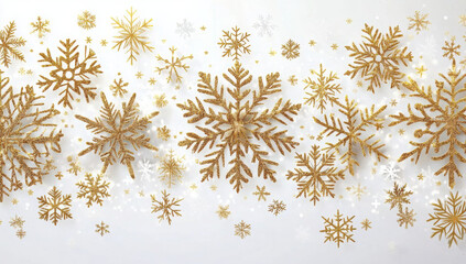 Yellow snowflakes on a transparent background