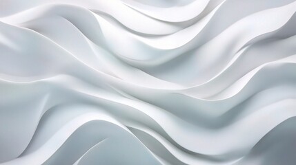 Obraz premium Fluid White Abstract Waves 