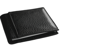 Elegant Black Wallet on Clean White Background