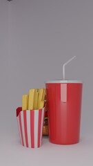 Burger or Hamburger with French fries