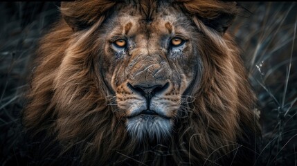 Naklejka premium Majestic Lion Portrait