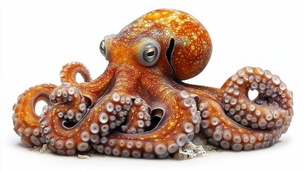 Fototapeta premium A vibrant octopus with detailed texture and colors, showcasing marine life.