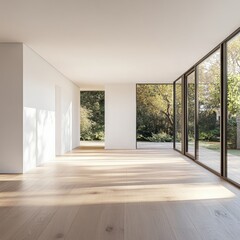 Fototapeta premium A large open room with a lot of natural light