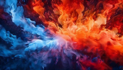 Celestial Color Burst A space-themed background with a supernova-like burst of vivid purples, blues, and golds, radiating from a bright white center. The colors should have a starry, cosmic feel, with
