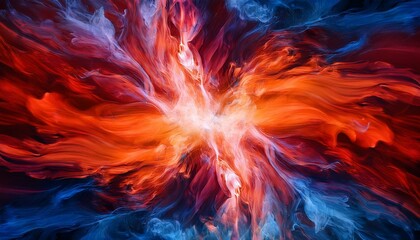 Celestial Color Burst A space-themed background with a supernova-like burst of vivid purples, blues, and golds, radiating from a bright white center. The colors should have a starry, cosmic feel, with