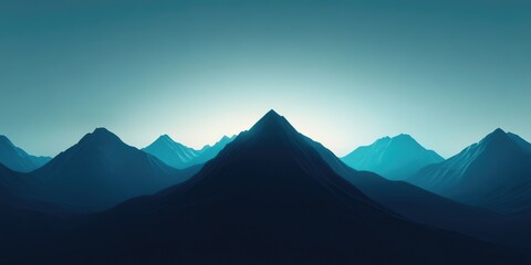 Fototapeta premium Low-angle perspective of towering mountains contrasted against a clear sky, Low angle view of majestic mountains against a blue sky