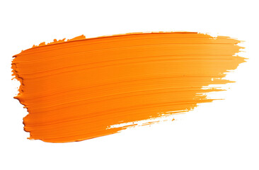 Orange paint brush stroke isolated on white or transparent background png