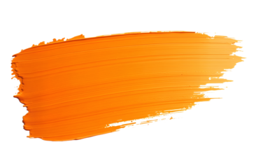 Orange paint brush stroke isolated on white or transparent background png