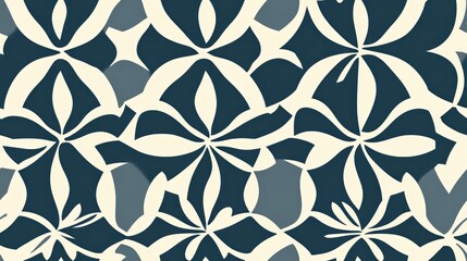 Fototapeta premium Geometric flower seamless pattern design for wallpaper flyer book and brochure