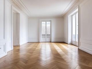 Fototapeta premium A large room with a white ceiling and white walls