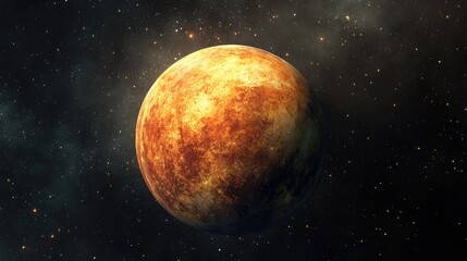 3D illustration of a cartoon rendering of Mercury planet