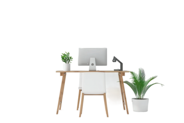 Clean and organized workspace with one desk and chair