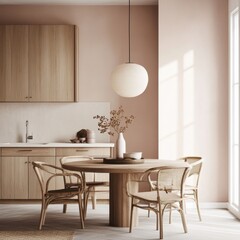 A table with four chairs around it