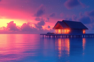 Island retreat: villa on island, a luxurious escape turquoise waters and serene landscapes, comfort meets natural beauty in a private paradise, relaxation and exclusivity