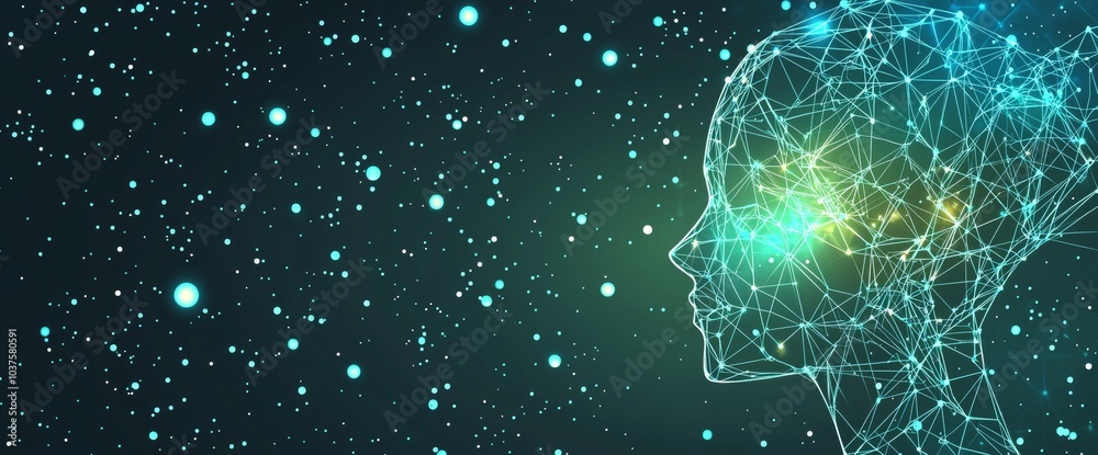 Poster concept of virtuality. cloud computing. machine learning. technology web background.