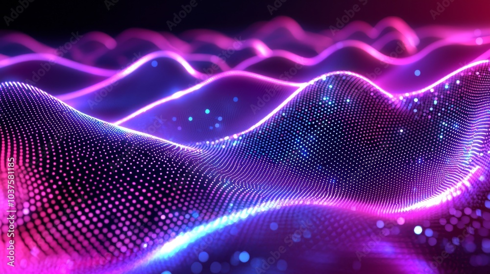 Aufkleber network line connect stream. connect stream of blockchain data fields. concept of ai technology, dig