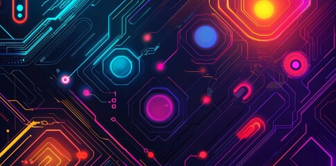 Fototapeta premium Abstract digital technology background, stock, generative, stock