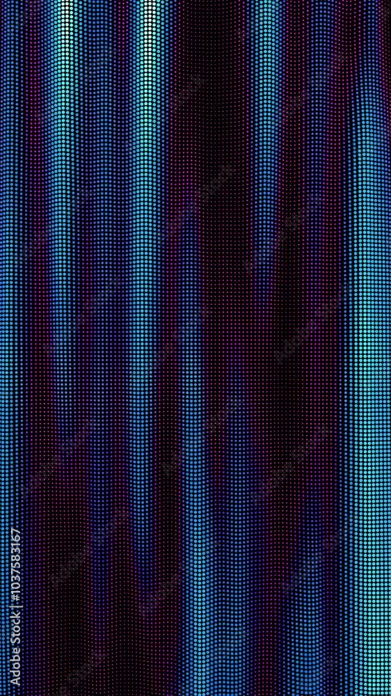 Poster looped waves of colorful points. digital data splash of point array. futuristic smooth glitch ui ele